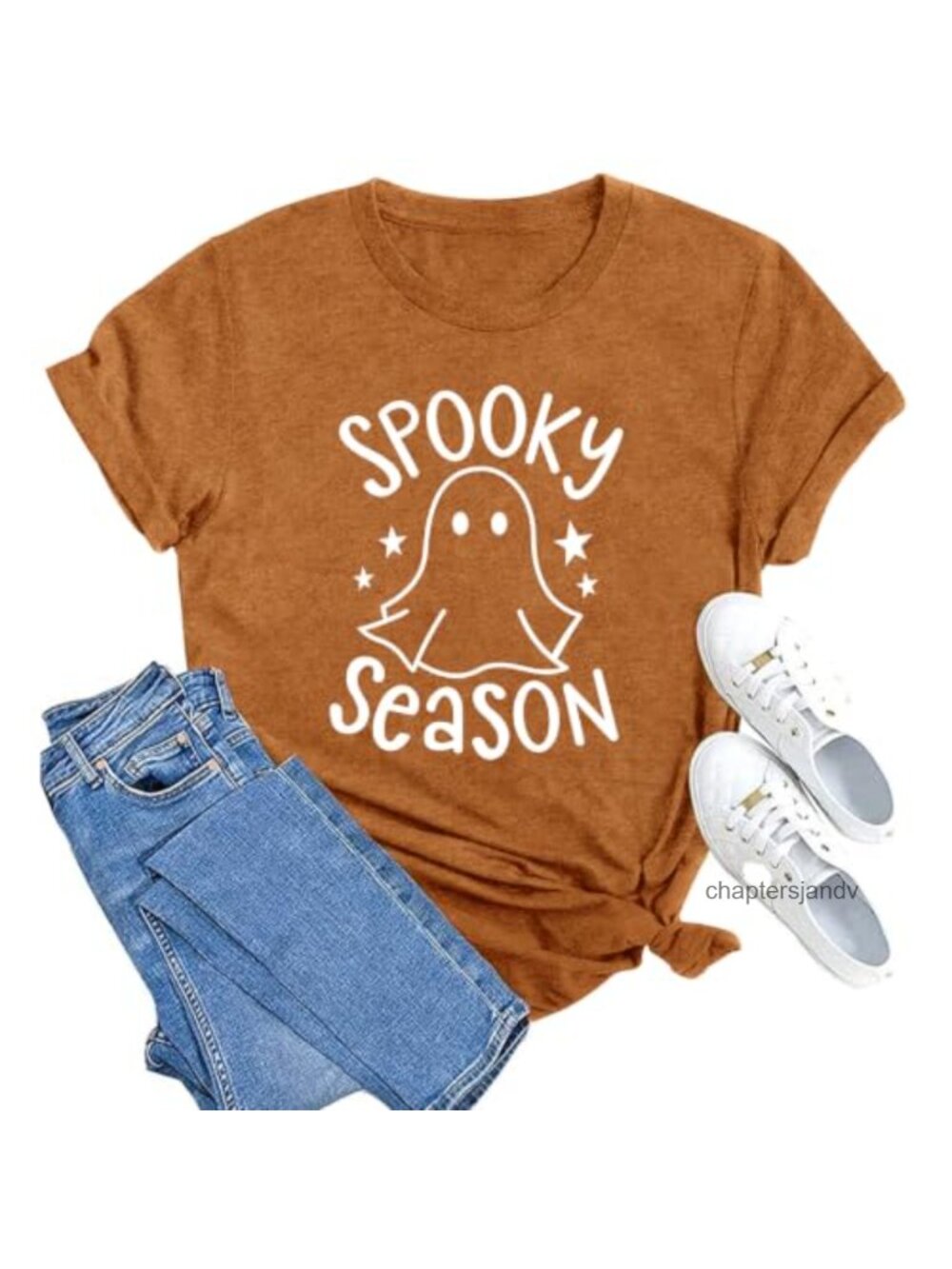 Women's Halloween Ghost Graphic T-Shirt Horror Party Tee Short Sleeve